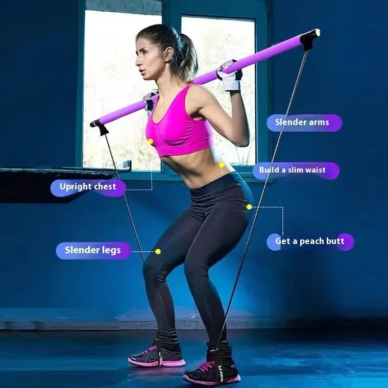 Adjustable fitness pulling rope for hip training in purple, pink, blue, or black colours with matching packaging