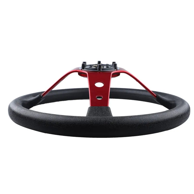 Car modified general PU steering wheel in black, 70mm hole spacing, 35.2x35x10.5cm
