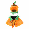 Reversible plush Halloween cloak costume for pets in pumpkin colours with size options