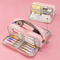 Square Oxford cloth stationery bag for primary school students, 21x9cm, blue colour