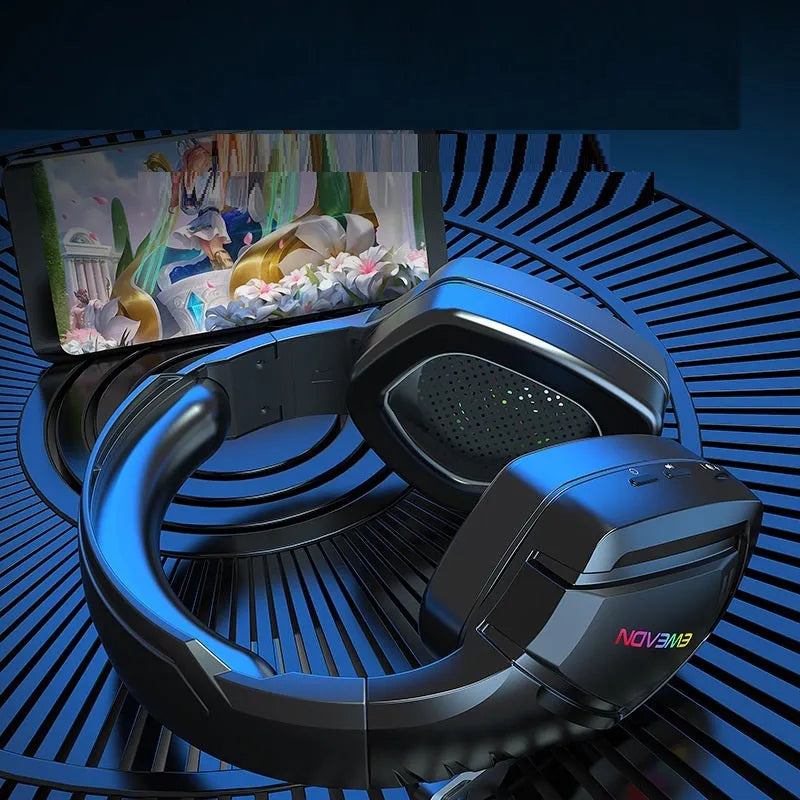 Black RGB version wireless Bluetooth headset with noise reduction and 20m range