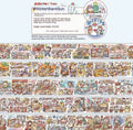 Cute cartoon character sticker on Japanese paper for haemorrhoid tape packaging.