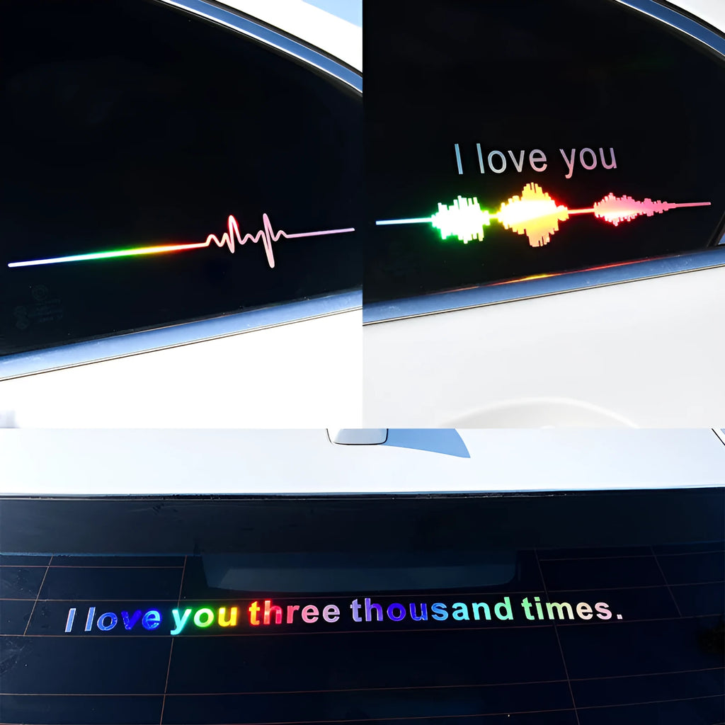 Car ECG sound wave chart sticker in ECG series with strong adhesion, available in styles A to O