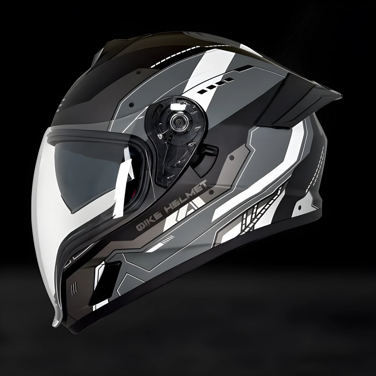Double Lens Big Tail Motorcycle Helmet ABS Material Adult Full Face Motorbike Helmet Available in White Track Metal Gray Blue Mech Bright Black Beast Countless Micro Calories Matte Black Yellow Track Chameleon Sizes M L XL 2XL