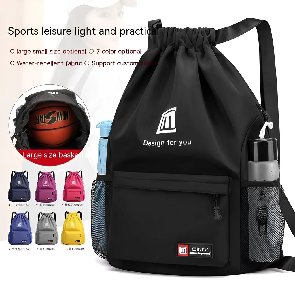Oxford fabric travel backpack with drawstring closure in multiple colour options