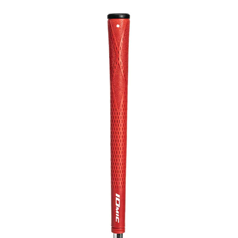 TPE material golf club grip in various colours including pink, red, blue, white, and black with coloured heads.