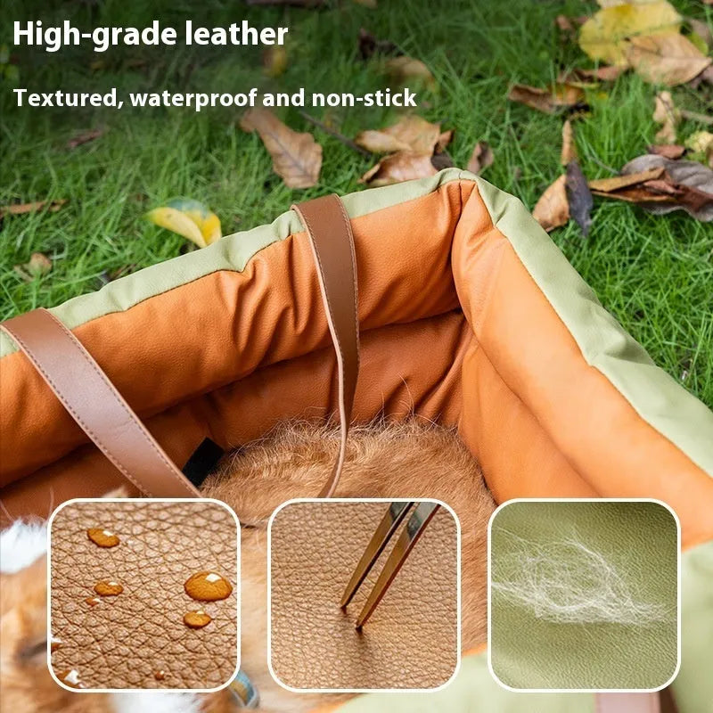 Portable cloth car kennel for cats measuring 55x50x45cm with removable washable cover