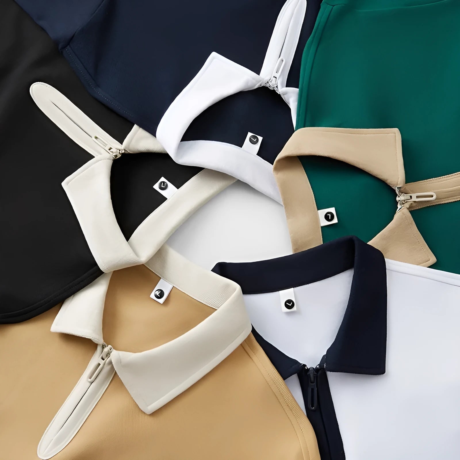 Nylon zipper polo shirt in loose fit with short sleeves available in multiple colours
