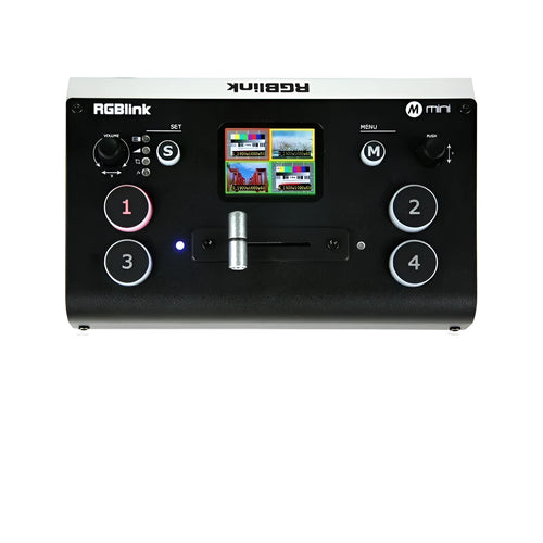 RGBLINK 4-way HDMI multi format video switcher unit with TFT screen and T-Bar switch