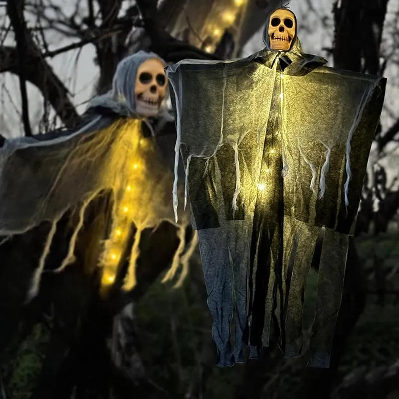 85cm Halloween hanging ghost prop in Colour, Purple, Red or Warm Colour, made from plastic, wrought iron, foam and cloth