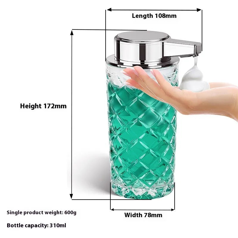 Automatic intelligent soap dispenser with sensor, Type-C port, and PET silver-plated shell.
