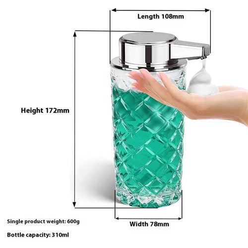 Automatic intelligent soap dispenser with sensor, Type-C port, and PET silver-plated shell.