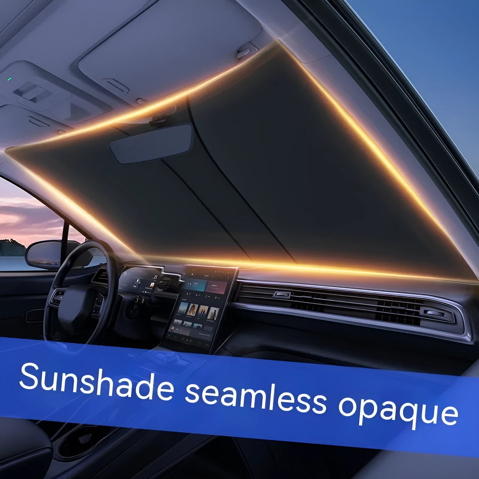 Car double ring front shield sun shade for windscreen sun protection.