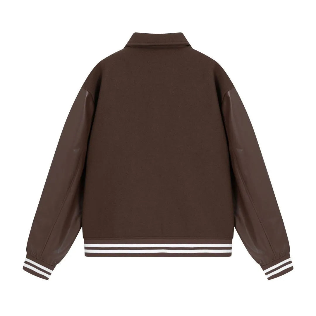 Wool jacket with bone embroidery decoration in apricot colour with cotton fabric