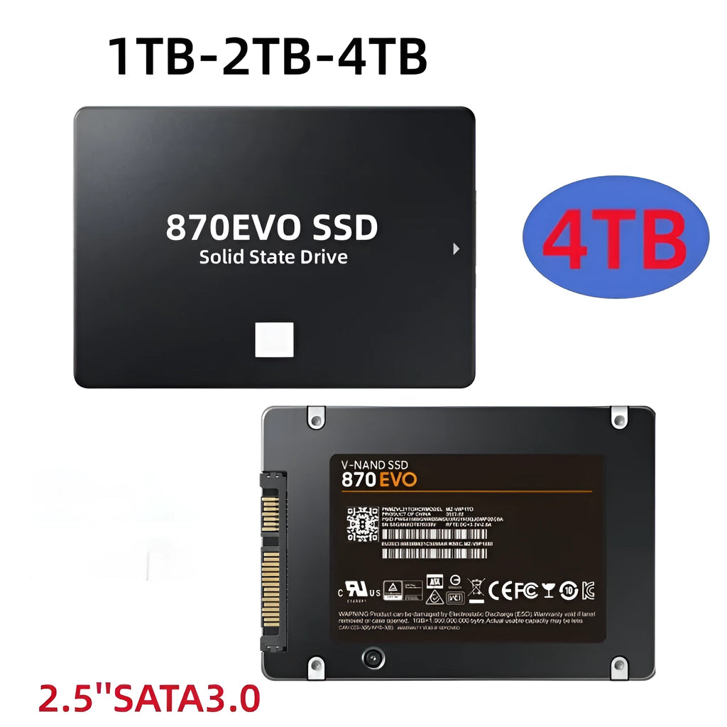 2.5-inch SATA solid state drive with capacity options from 500GB to 4TB for computer storage upgrades
