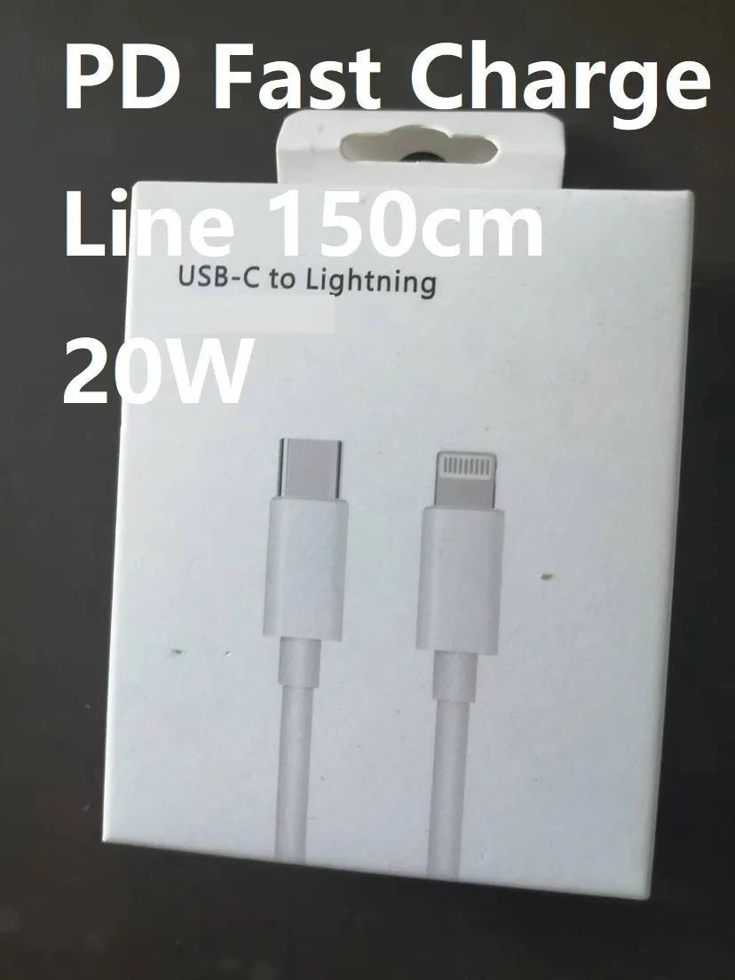 White 20W USB-C Power Delivery fast charger with British plug and coiled USB-C cable.