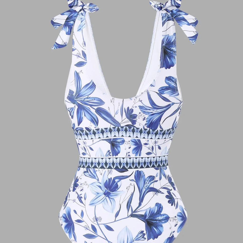 Women’s high waist one-piece bikini swimsuit with chiffon dress, quick-drying nylon polyester fabric, sleeveless, solid colour, sizes S to XL