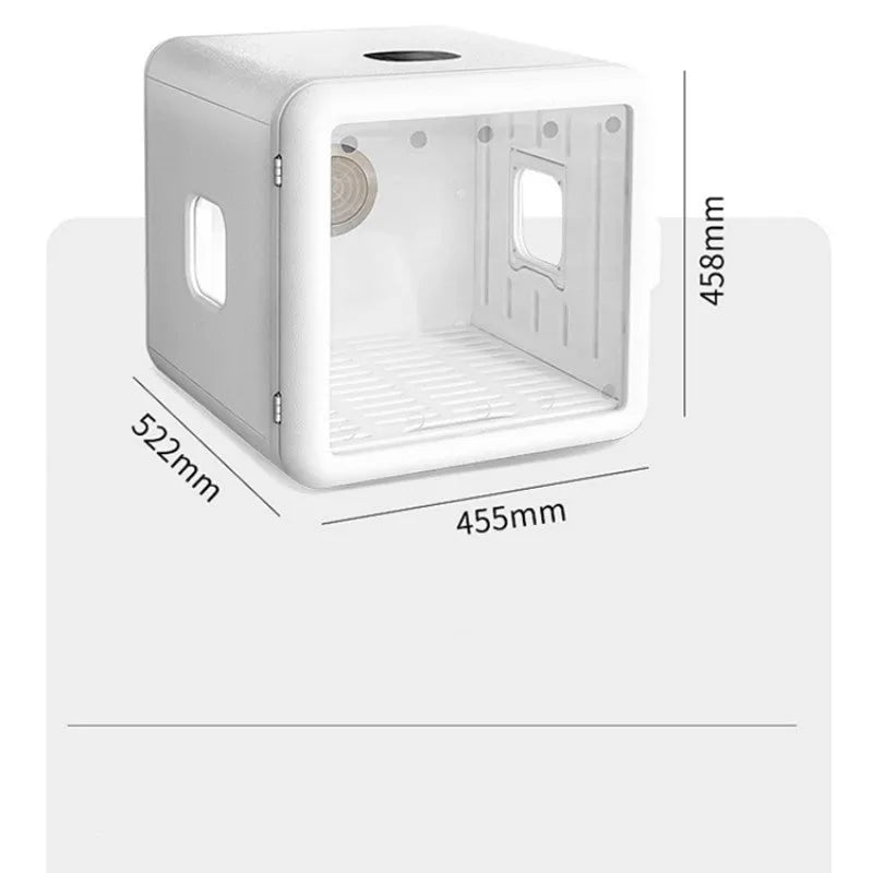 White multifunctional pet drying box with large capacity for dogs and cats