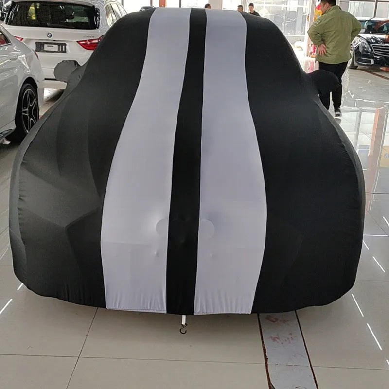 Elastic car cover for Ford Mustang vehicle in multiple colour options