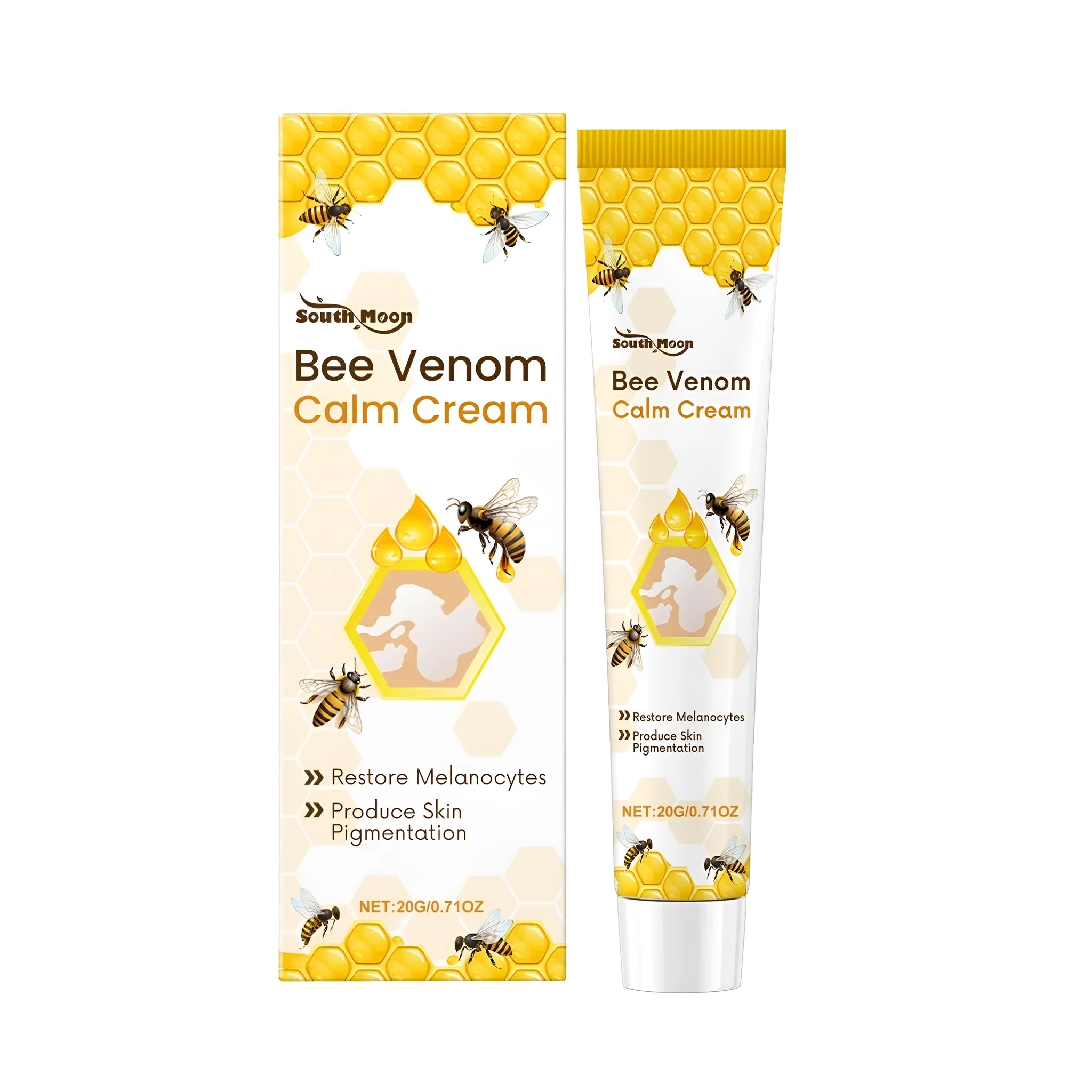 20g jar of white spot relief cream with bee venom and herbal ingredients