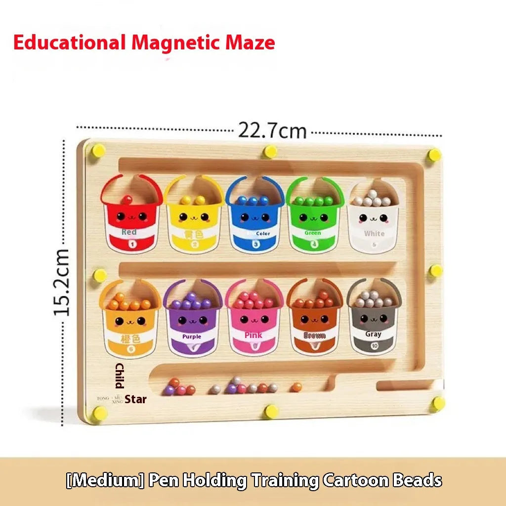 Magnetic maze ball three-dimensional plastic educational intelligence maze toy for teenagers with single pen