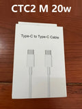 White 20W UK plug phone charger with Type-C cable in various lengths