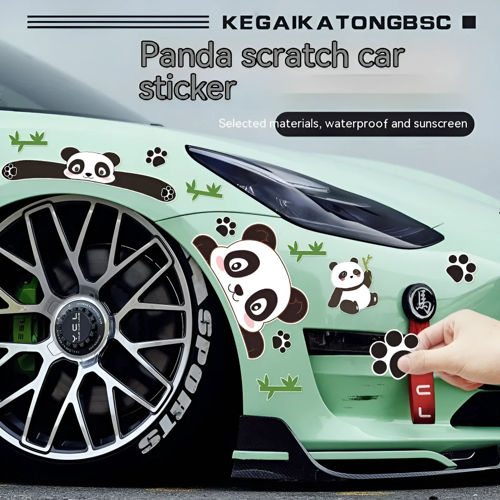 Car front bumper scratch blocking sticker with cartoon anime pattern in four colour options and three sizes