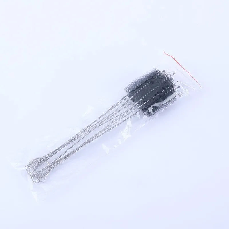Stainless steel handle nylon straw cleaning brush set with multiple brushes