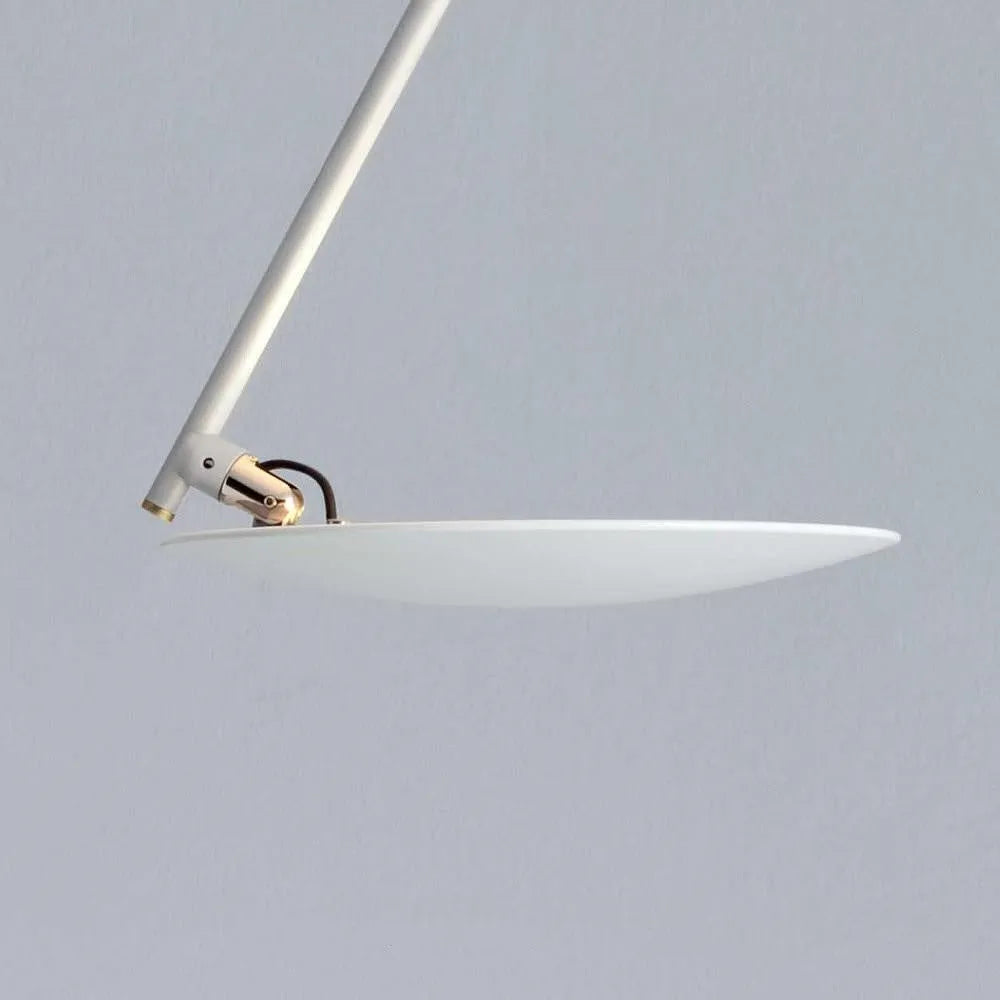White and gold modern art chandelier ceiling light with integrated LEDs and iron shade