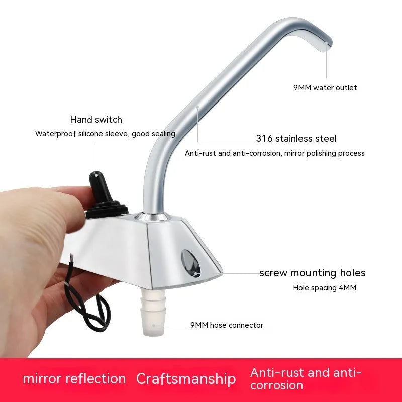 316 stainless steel electronic control RV faucet with mirror polish finish