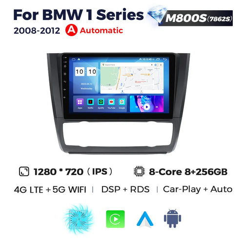 9-inch Android car navigation and central control touchscreen unit for BMW E87 vehicles.