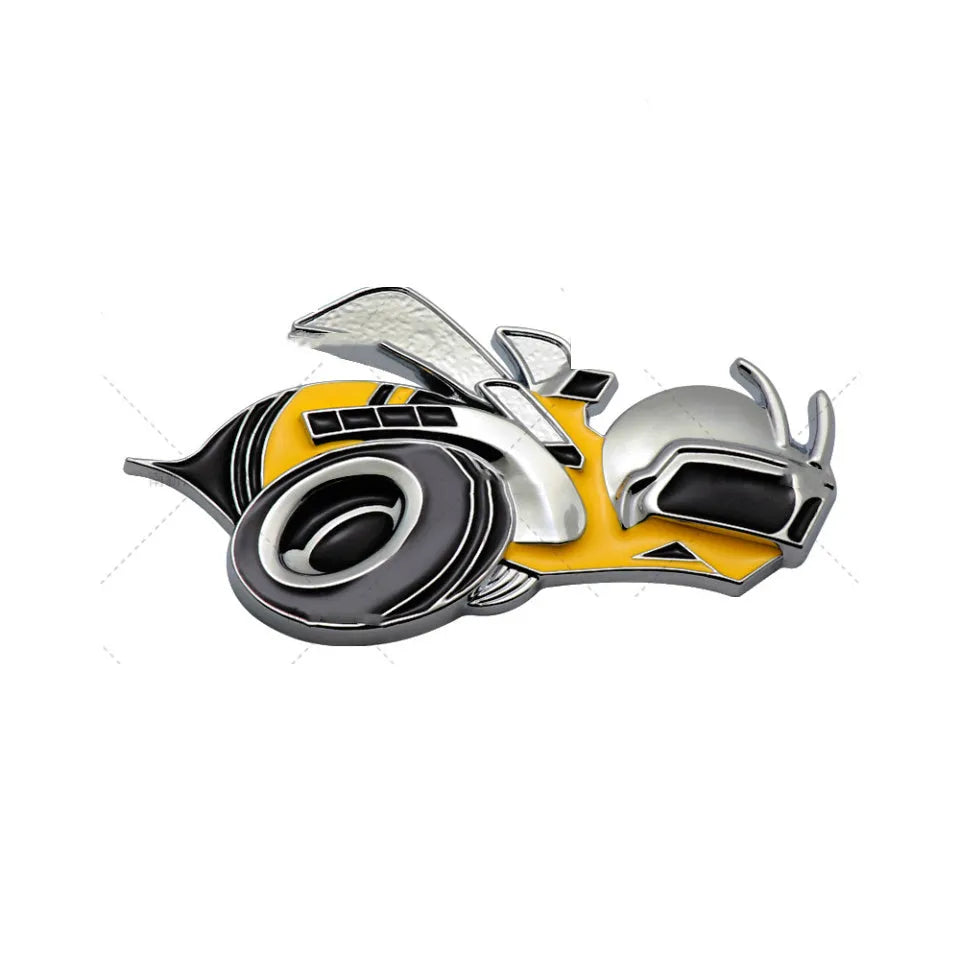Large zinc alloy Big Bee bumper sticker measuring 11.2 by 6.2 centimetres