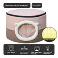 Closed plush cloth cat nest in dark coffee colour with entrance opening, suitable for indoor cats up to 9kg