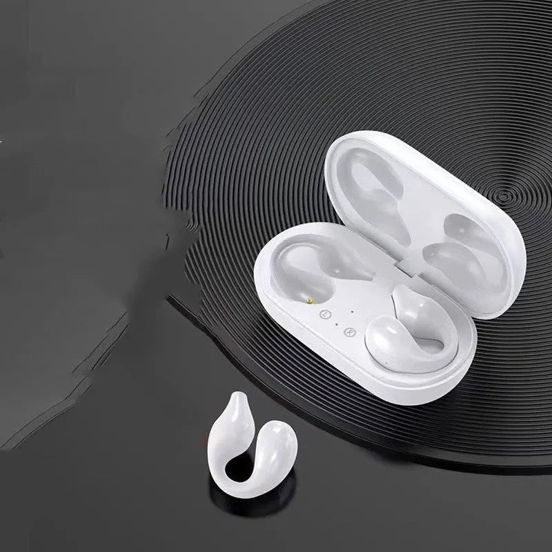 Ear clip bone conduction headphone Bluetooth 5.2 with 15mm speaker and 36h battery in black