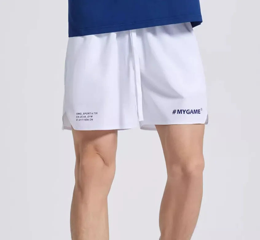 Men's fitness training shorts in four colours with moisture-wicking polyester fabric