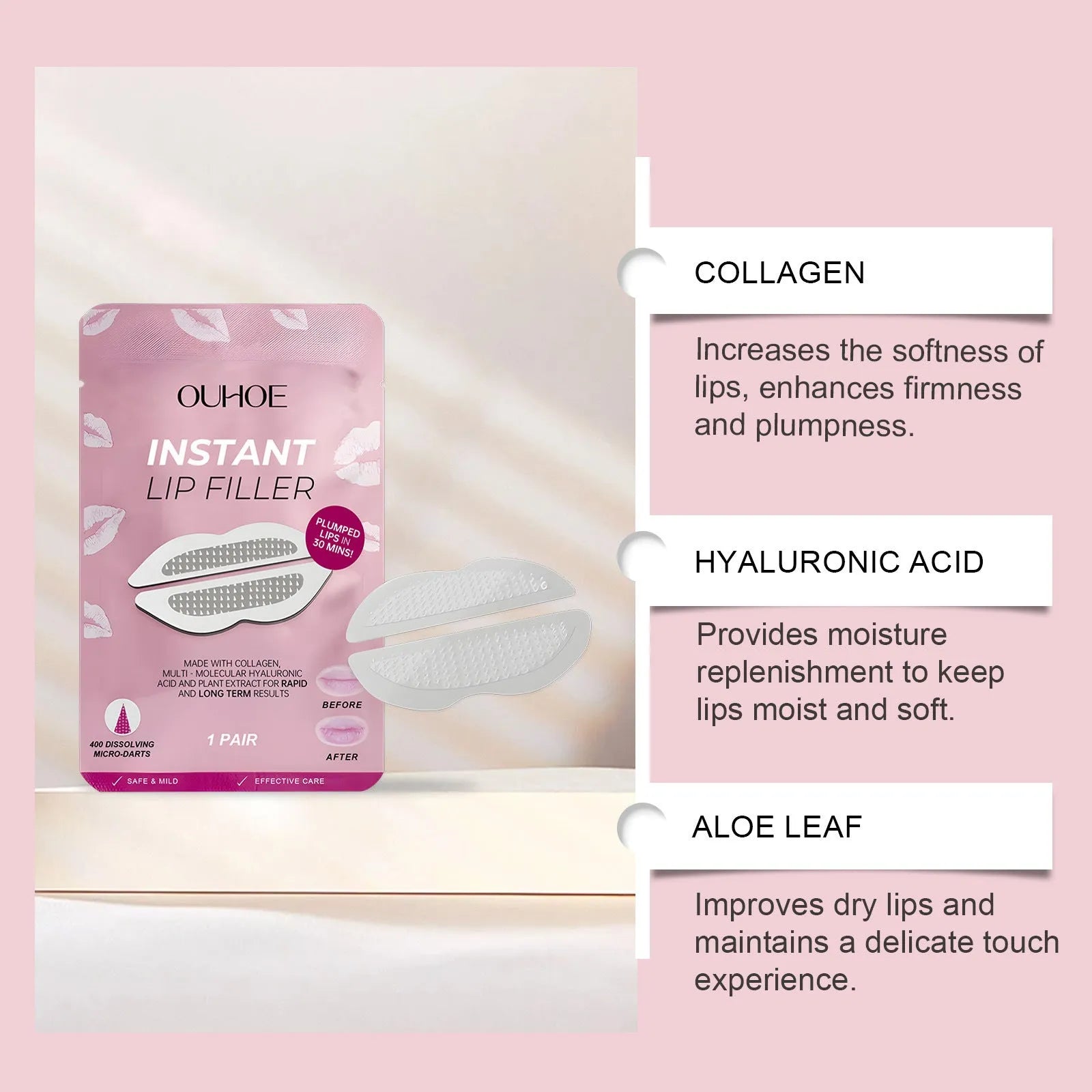 Silicone lip nursing adhesive bandages for moisturising and nourishing care, 8cm by 12cm dimensions