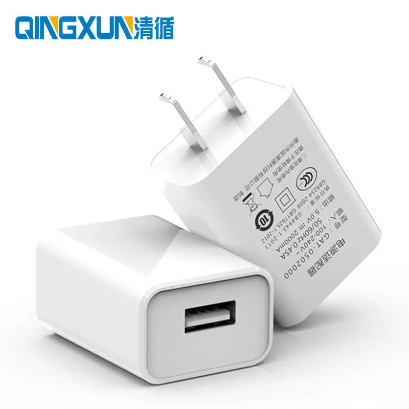 5V1A USB wall charger unit with UK plug and 2 metre Android charging cable