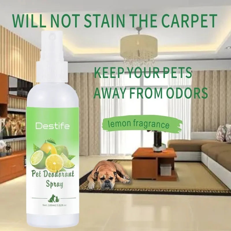 Pet deodorant aromatherapy spray 100ml lemon scented for cats and dogs