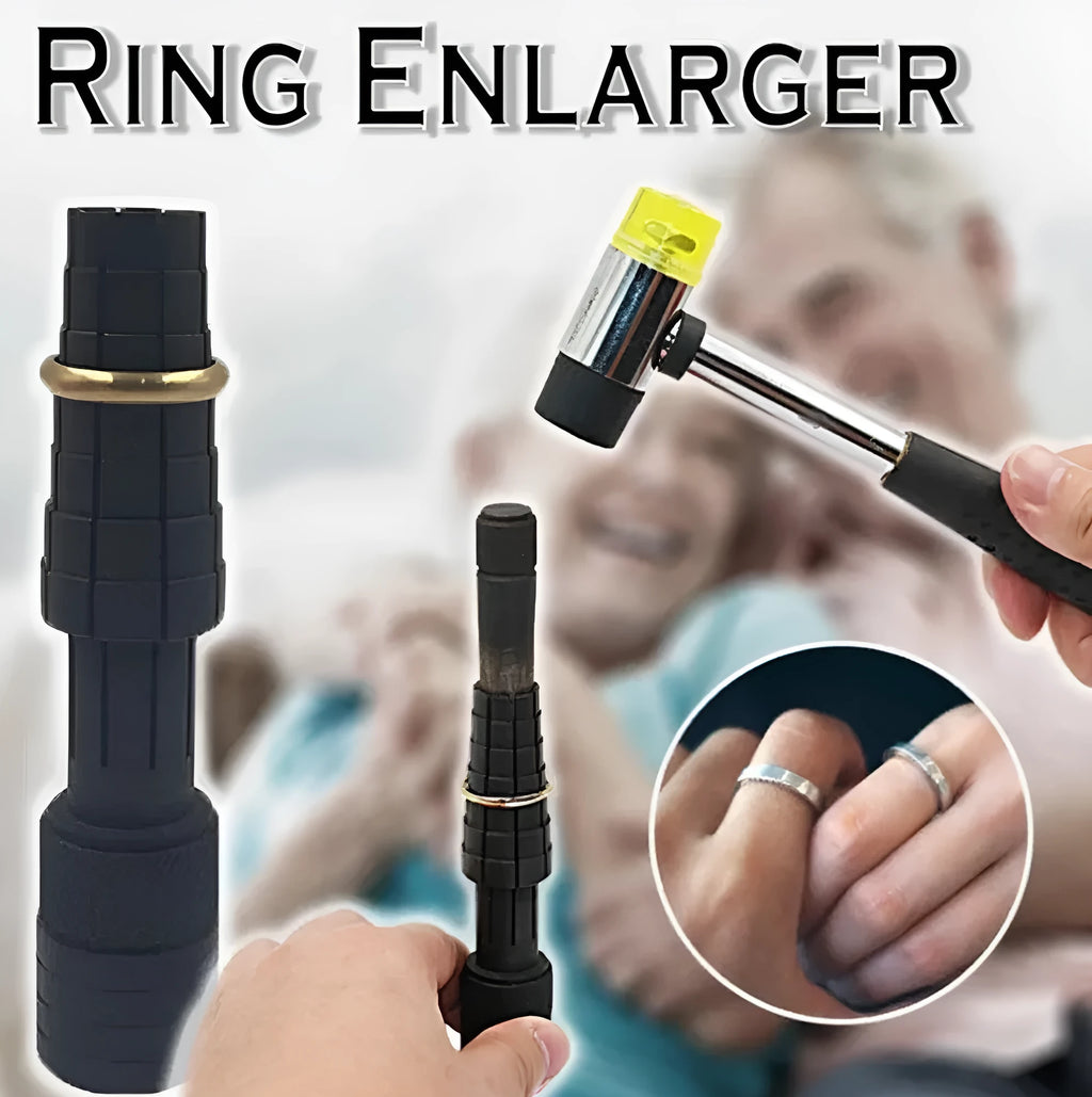 Ring expansion size adjustment plastic repair tool with rotating mechanism and rubber hammer