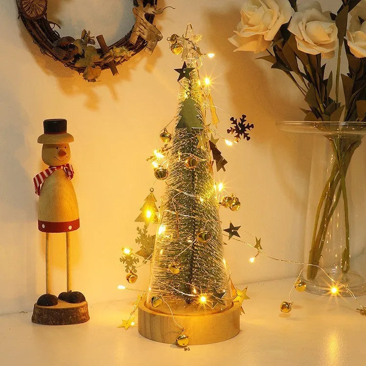 2m 20 LED Christmas string lights with bell and ball shapes, warm white battery operated indoor decoration
