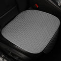Natural linen solid colour car seat cushion in black, universal five-seat fit with cotton filling