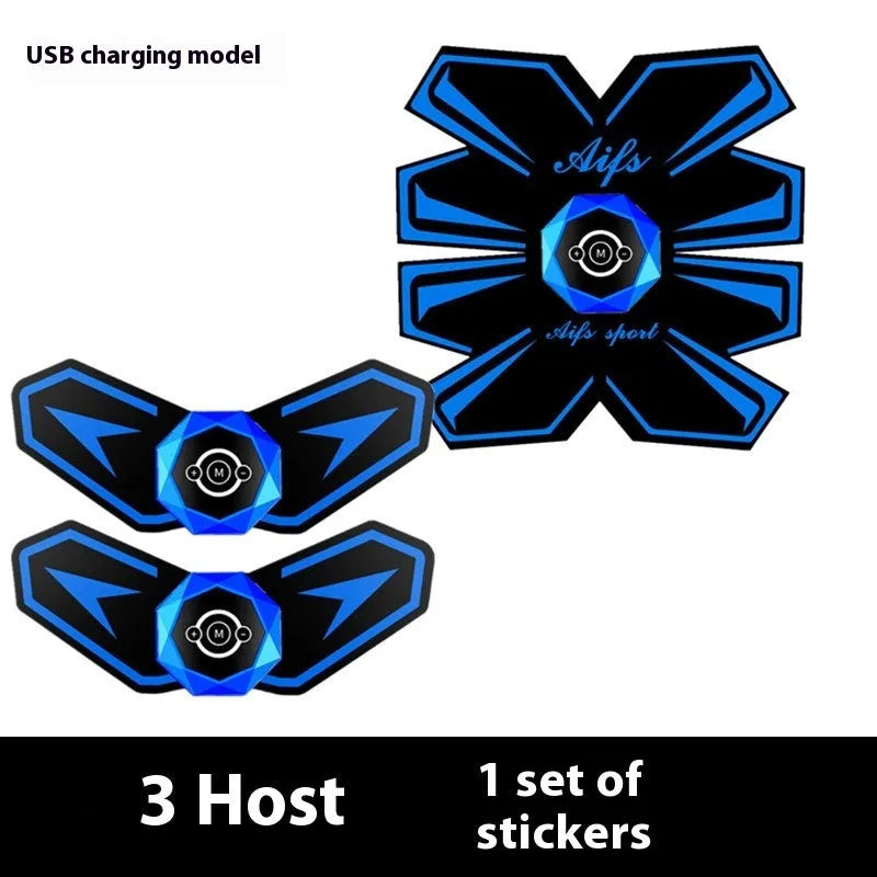 Eight-piece abdominal muscle massage patch set for waist reduction and body sculpting with multiple colour options