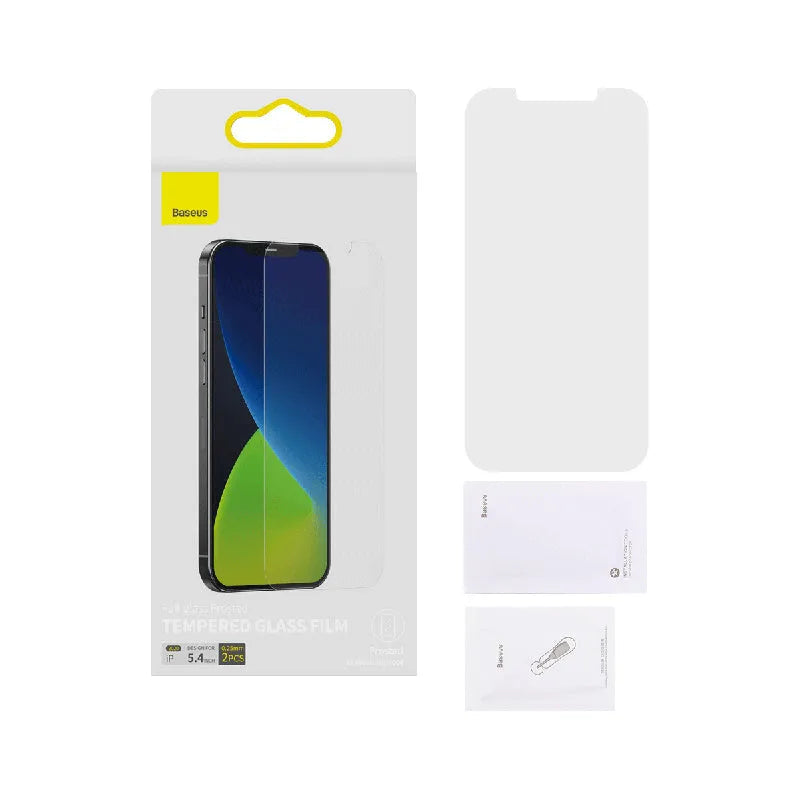 0.25mm frosted tempered glass film for iPhone 12 mini 5.4 inch, transparent, with cleaning bag and white edge liquid