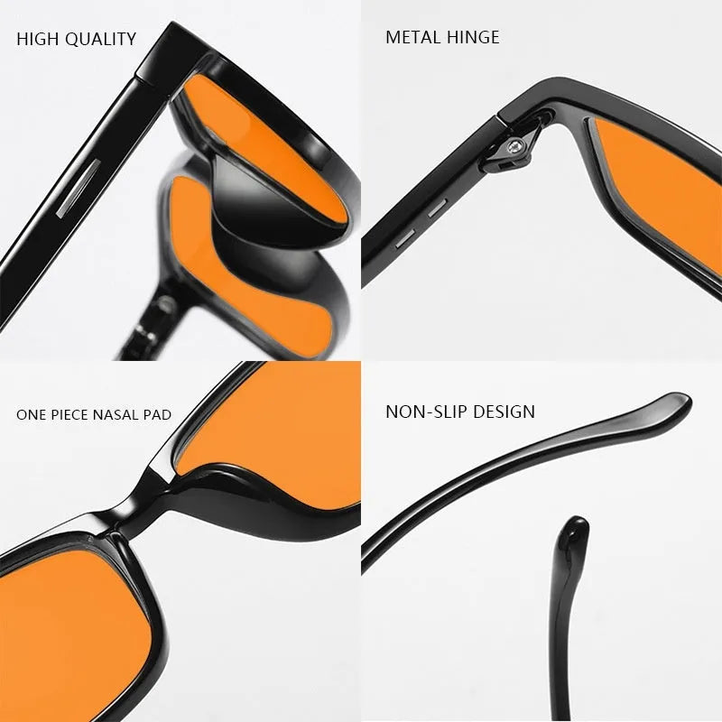 Orange anti-blue light UV glasses with full rim frame in multiple colour options