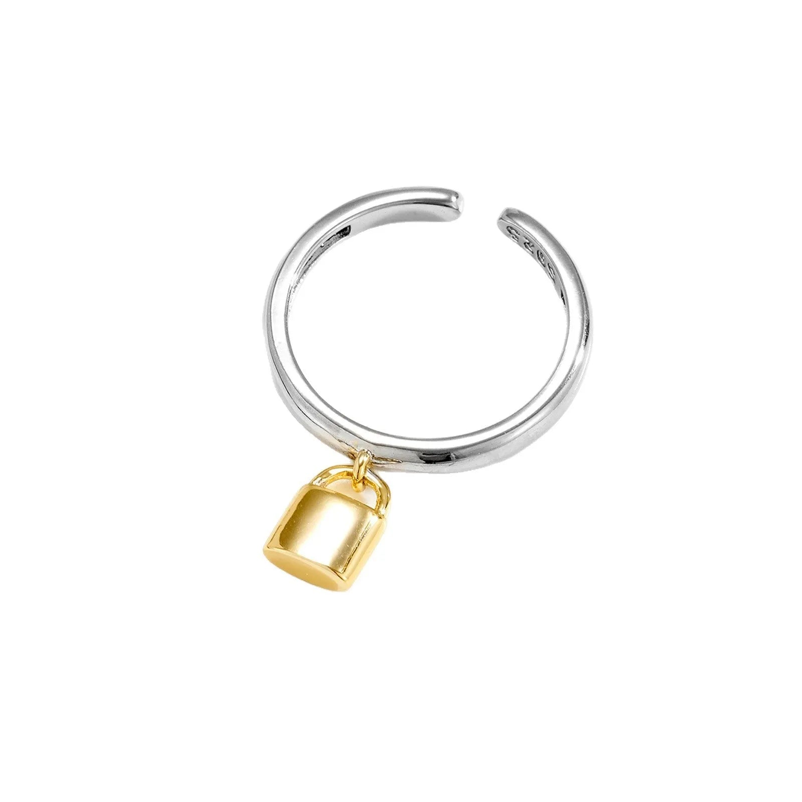 Adjustable copper heart-shaped ring for women, geometric style with round element, colour TTR143