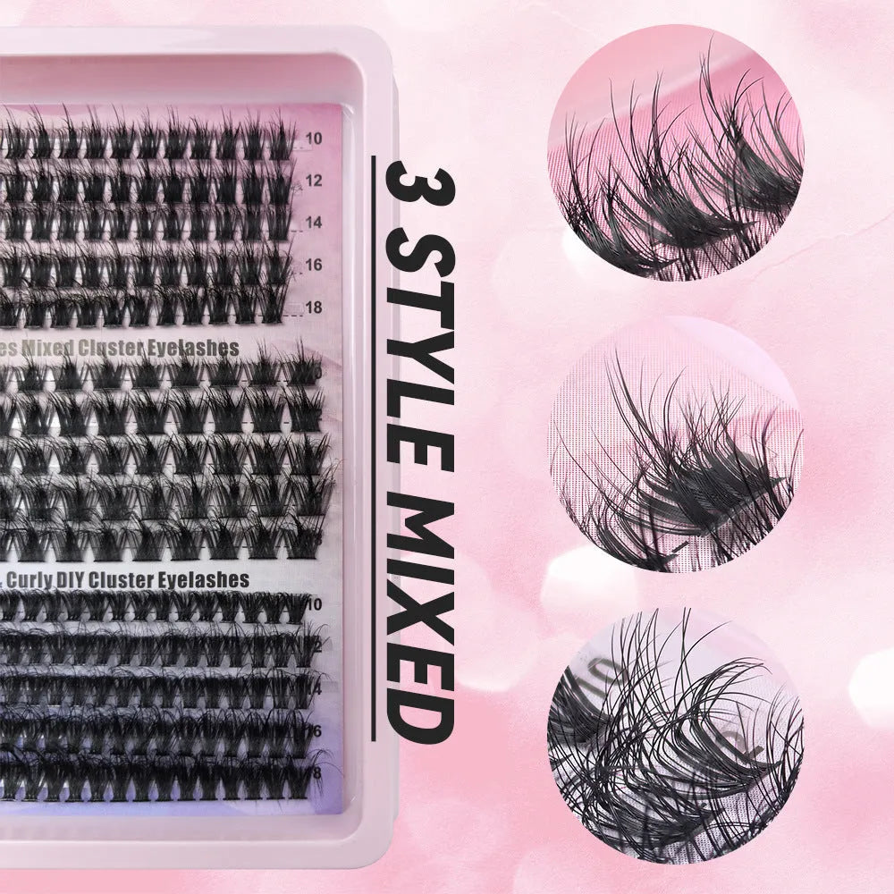 Creative large capacity messy eyelash mixed box with high imitation material false lashes measuring 13.7cm