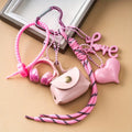 Fashion bow earphone Miu series braided rope bag pendant keychain in four colours