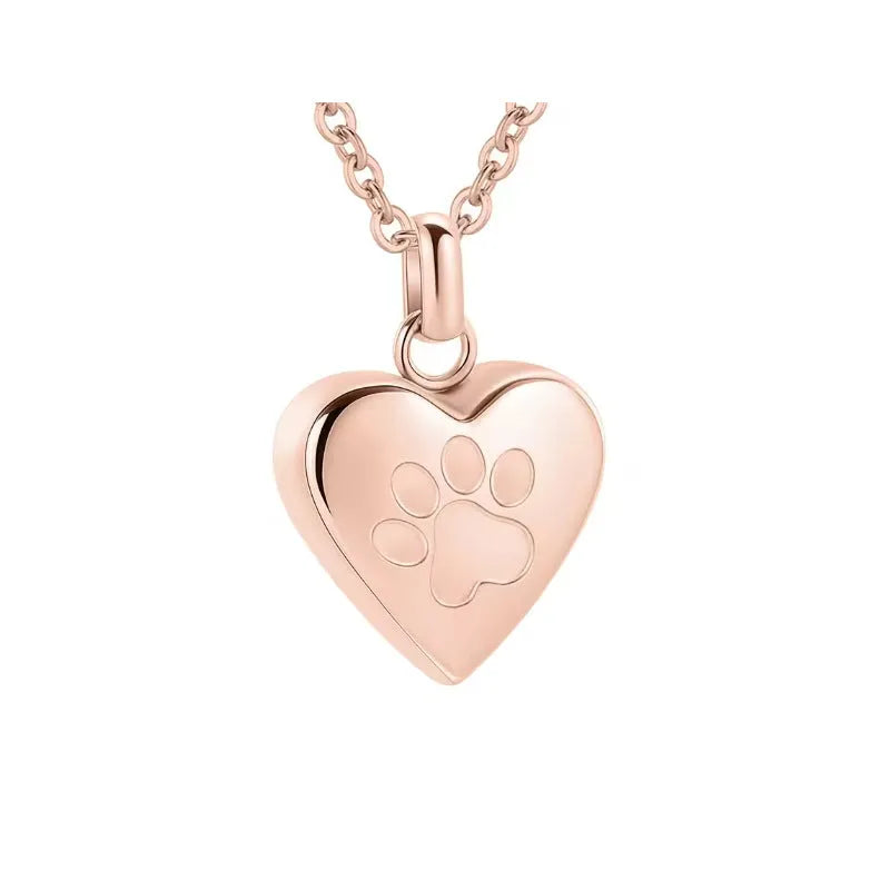 Simple titanium steel necklace with an openable heart-shaped cinerary casket pendant.