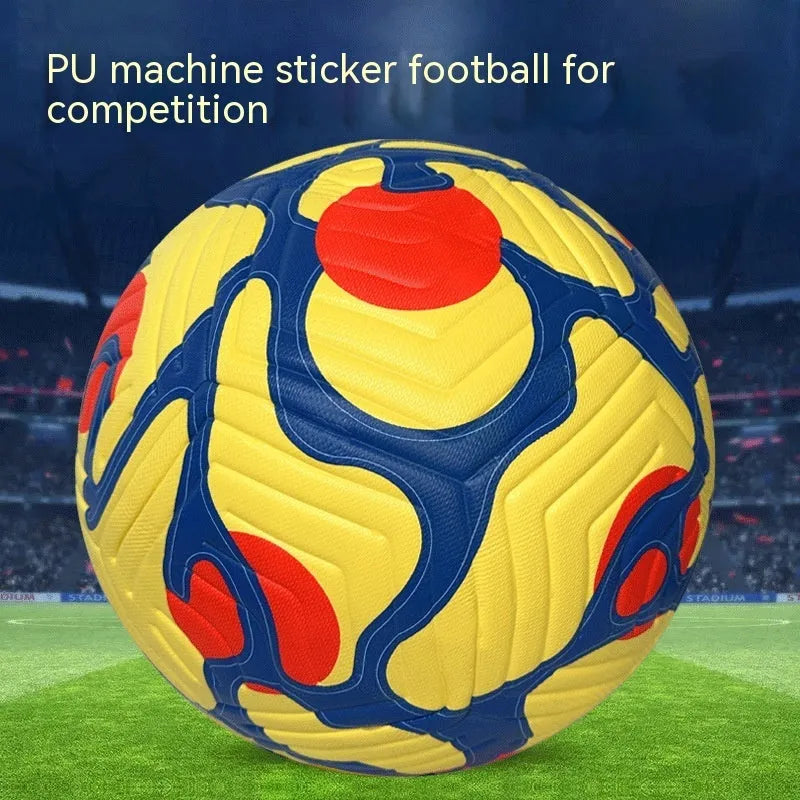 PU leather hot fit football size 5 in blue red black colour with adhesive stitching