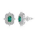 S925 sterling silver stud earrings geometric bow design platinum lvzuan colour women's light luxury jewellery